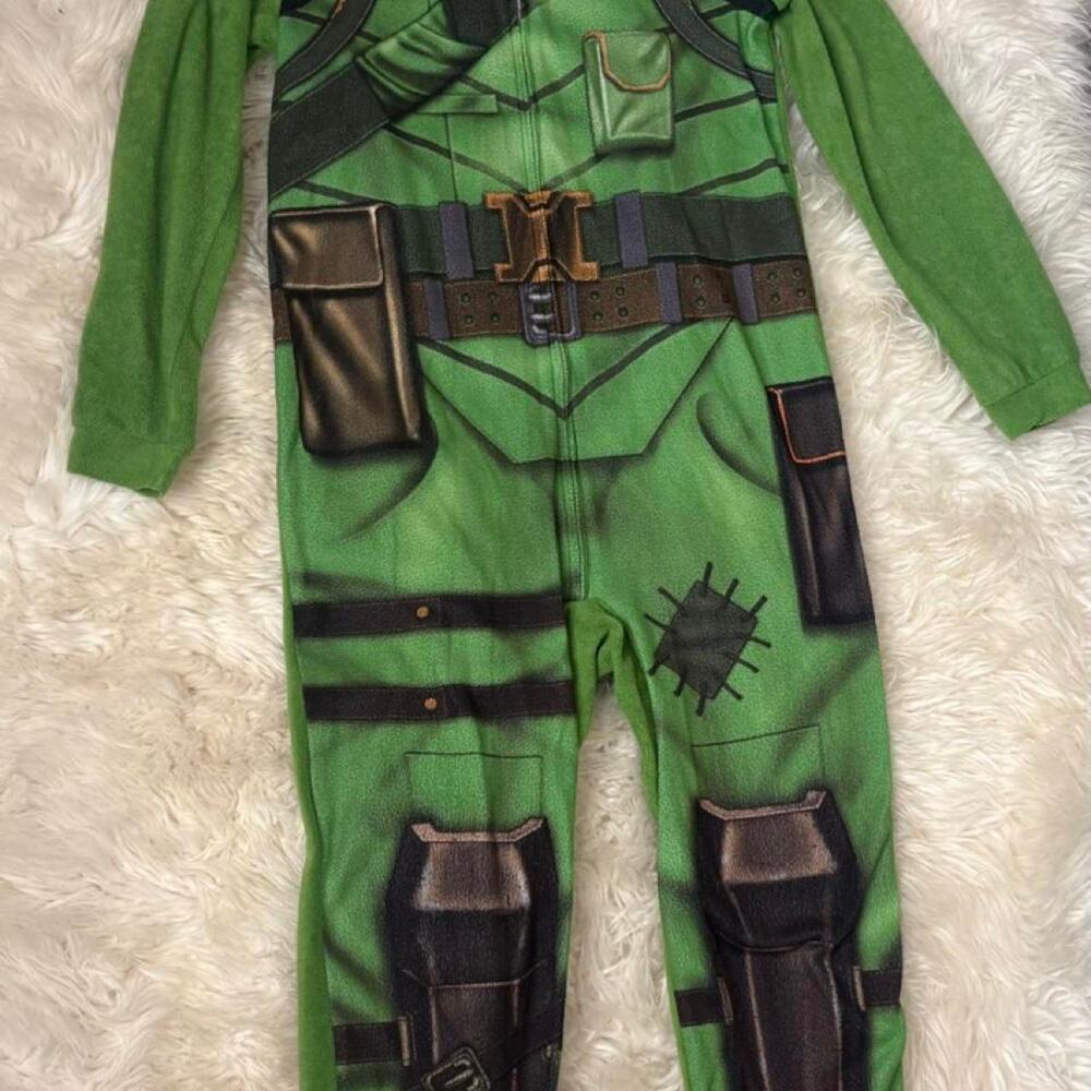 Official Fortnite Rex Cosplay Union Suit Onesie Pajamas size 10/12